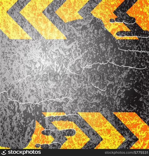 Fingerprints on the asphalt. yellow lines. vector background.