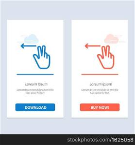 Fingers, Gesture, Left  Blue and Red Download and Buy Now web Widget Card Template