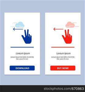 Fingers, Gesture, Left Blue and Red Download and Buy Now web Widget Card Template