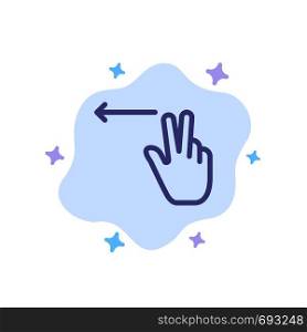 Fingers, Gesture, Left Blue Icon on Abstract Cloud Background