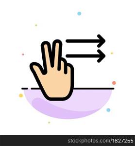 Fingers, Gesture, Right Abstract Flat Color Icon Template