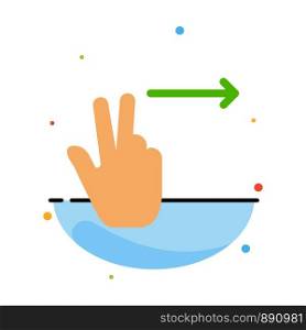 Fingers, Gesture, Right Abstract Flat Color Icon Template