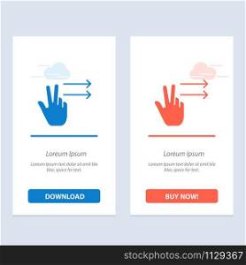 Fingers, Gesture, Right Blue and Red Download and Buy Now web Widget Card Template