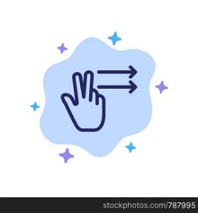 Fingers, Gesture, Right Blue Icon on Abstract Cloud Background