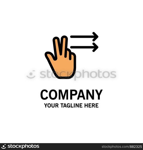 Fingers, Gesture, Right Business Logo Template. Flat Color