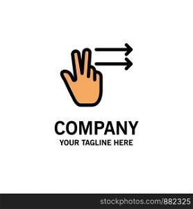 Fingers, Gesture, Right Business Logo Template. Flat Color