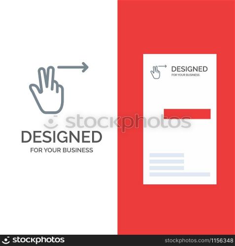 Fingers, Gesture, Right Grey Logo Design and Business Card Template