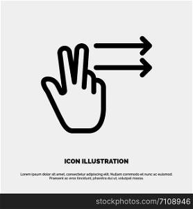 Fingers, Gesture, Right Line Icon Vector