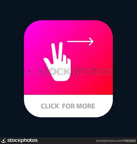 Fingers, Gesture, Right Mobile App Button. Android and IOS Glyph Version