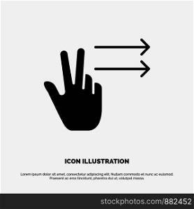Fingers, Gesture, Right solid Glyph Icon vector