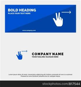 Fingers, Gesture, Right SOlid Icon Website Banner and Business Logo Template