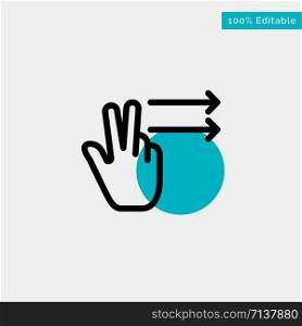 Fingers, Gesture, Right turquoise highlight circle point Vector icon