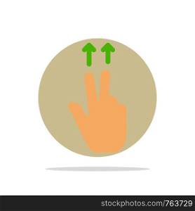 Fingers, Gesture, Ups Abstract Circle Background Flat color Icon