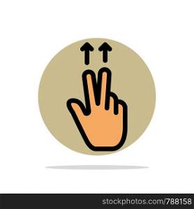 Fingers, Gesture, Ups Abstract Circle Background Flat color Icon