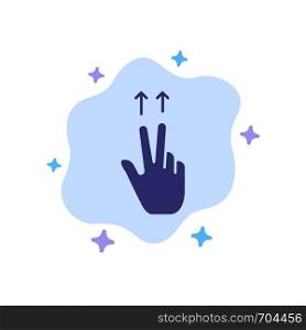 Fingers, Gesture, Ups Blue Icon on Abstract Cloud Background