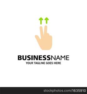 Fingers, Gesture, Ups Business Logo Template. Flat Color