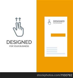 Fingers, Gesture, Ups Grey Logo Design and Business Card Template