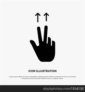 Fingers, Gesture, Ups solid Glyph Icon vector