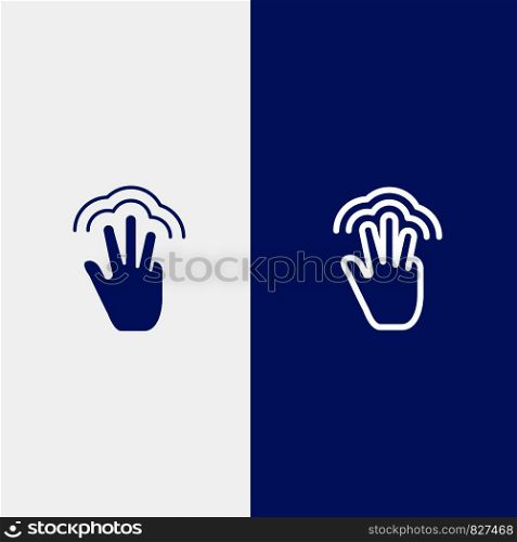 Fingers, Gestures, Hand, Interface, Multiple Touch Line and Glyph Solid icon Blue banner Line and Glyph Solid icon Blue banner