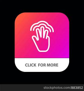 Fingers, Gestures, Hand, Interface, Multiple Touch Mobile App Button. Android and IOS Line Version
