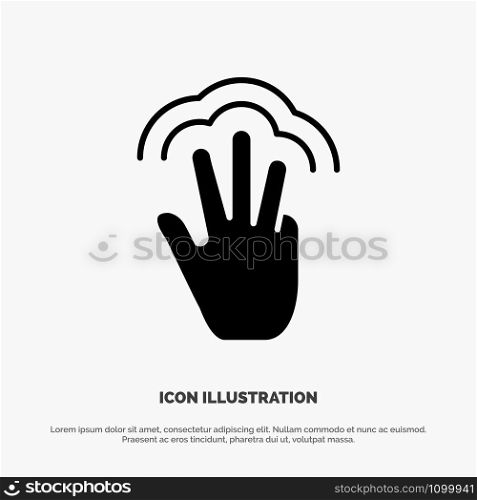 Fingers, Gestures, Hand, Interface, Multiple Touch solid Glyph Icon vector