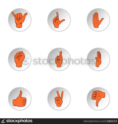 Fingers icons set. Cartoon illustration of 9 fingers vector icons for web. Fingers icons set, cartoon style