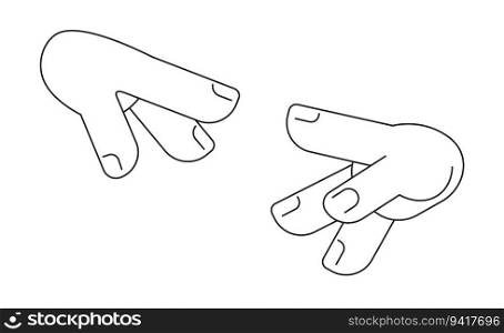 Fingers reaching together monochrome flat vector object. Try to touch. Editable black and white thin line icon. Simple cartoon clip art spot illustration for web graphic design. Fingers reaching together monochrome flat vector object
