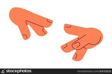 Fingers reaching together semi flat colour vector object. Try to touch. Editable cartoon clip art icon on white background. Simple spot illustration for web graphic design. Fingers reaching together semi flat colour vector object