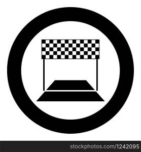 Finish concept Maraphon line racing panorama road icon in circle round black color vector illustration flat style simple image. Finish concept Maraphon line racing panorama road icon in circle round black color vector illustration flat style image