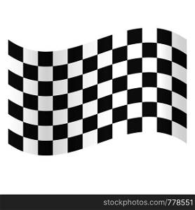 Finish flag. Symbol of championship. Racing flag. Black and white flag. Flat design. EPS 10.