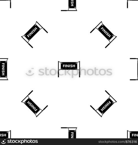 Finish line gates pattern repeat seamless in black color for any design. Vector geometric illustration. Finish line gates pattern seamless black