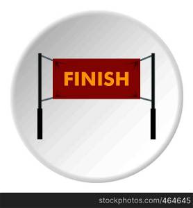 Finish line icon in flat circle isolated vector illustration for web. Finish line icon circle
