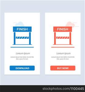 Finish, Line, Sport, Game Blue and Red Download and Buy Now web Widget Card Template