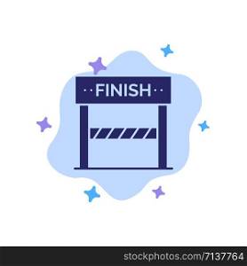 Finish, Line, Sport, Game Blue Icon on Abstract Cloud Background
