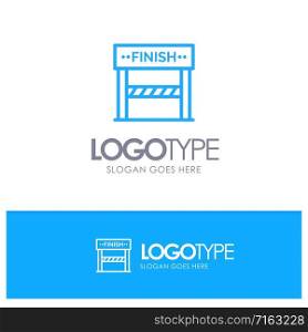 Finish, Line, Sport, Game Blue outLine Logo with place for tagline