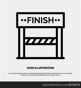 Finish, Line, Sport, Game Line Icon Vector