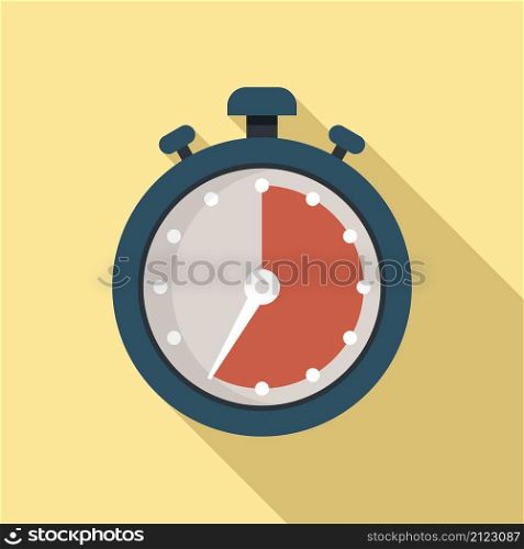 Finish stopwatch icon flat vector. Clock stop. Timer watch. Finish stopwatch icon flat vector. Clock stop