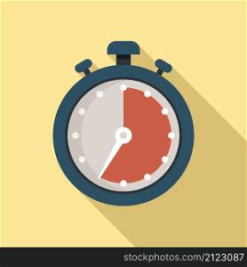 Finish stopwatch icon flat vector. Clock stop. Timer watch. Finish stopwatch icon flat vector. Clock stop