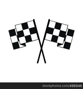 Finishing flags flat icon. Car racing black and white flags isolated on white background. Finishing flags flat icon