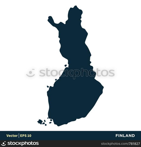 Finland - Europe Countries Map Vector Icon Template Illustration Design. Vector EPS 10.