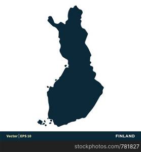 Finland - Europe Countries Map Vector Icon Template Illustration Design. Vector EPS 10.
