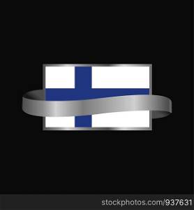 Finland flag Ribbon banner design