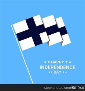 Finland Independence day typographic design with flag vector