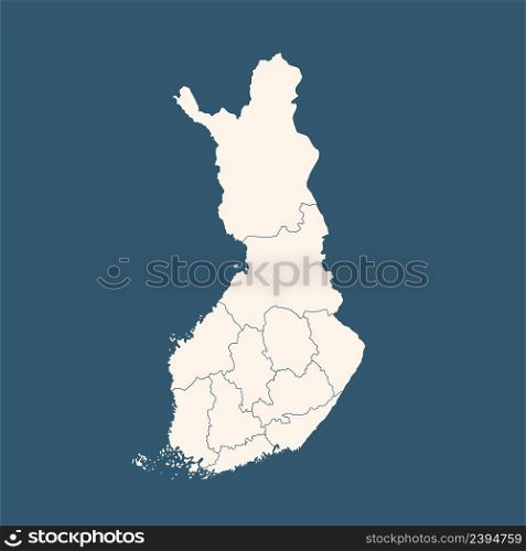 Finland map isolated on blue background. Stock vector. Finland map isolated on blue background. Vector