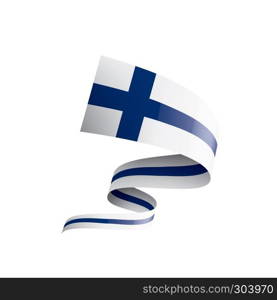 Finland national flag, vector illustration on a white background. Finland flag, vector illustration on a white background