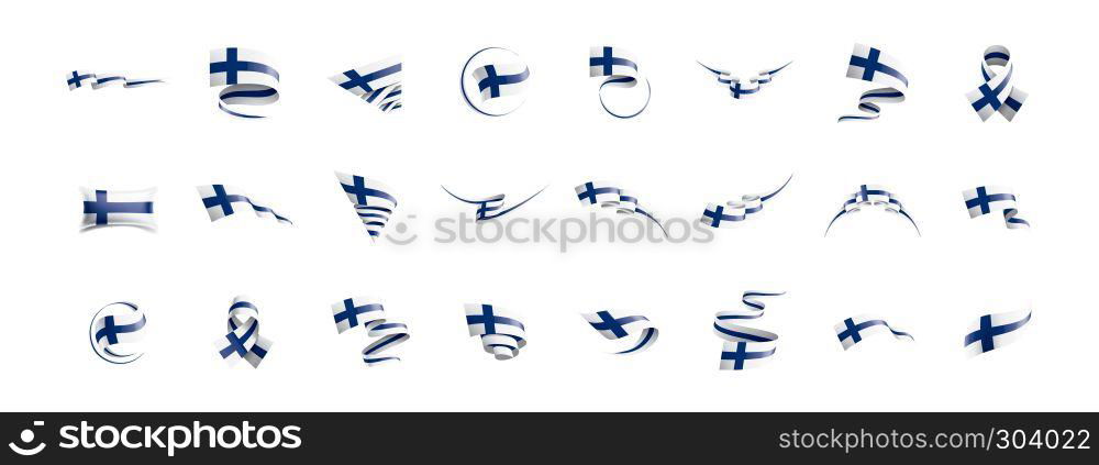 Finland national flag, vector illustration on a white background. Finland flag, vector illustration on a white background