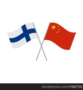Finnish and Chinese flags vector isolated on white background
