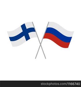 Finnish and Russian flags vector isolated on white background