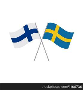 Finnish and Swedish flags vector isolated on white background