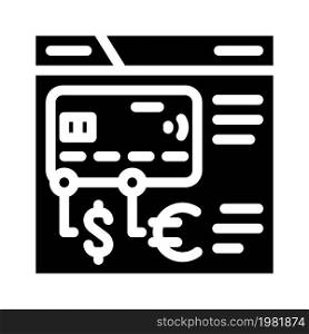 fintech digital card glyph icon vector. fintech digital card sign. isolated contour symbol black illustration. fintech digital card glyph icon vector illustration